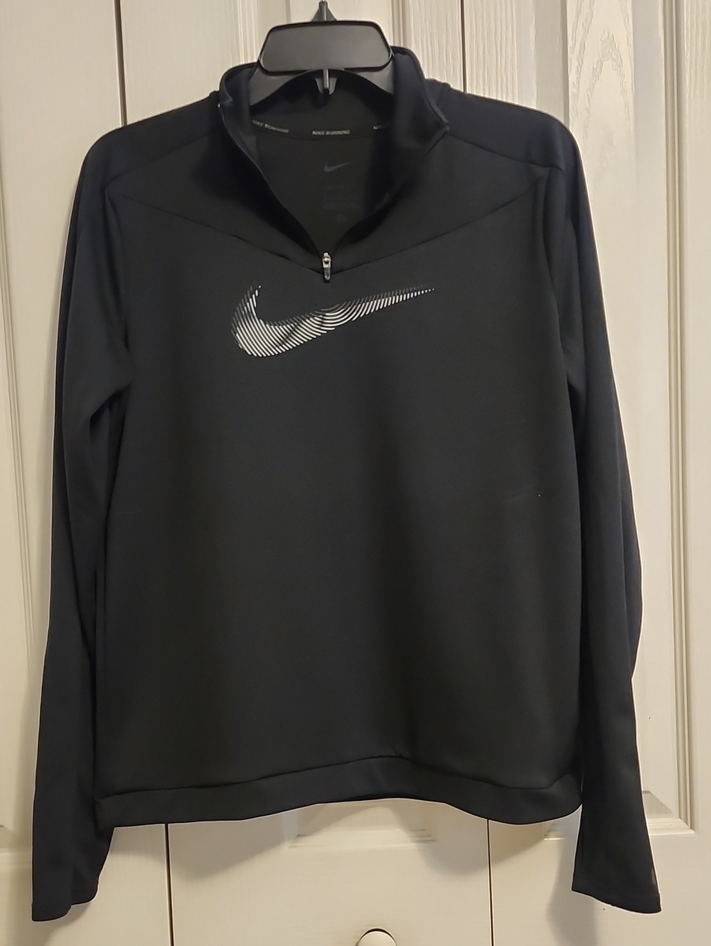 Nike Black Quarter-Zip Pullover with Graphic Swoosh